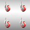 Service Caster 3 Inch 316SS Red Polyurethane Wheel Swivel 3/8 Inch Threaded Stem Caster Set SCC-SS316TS20S314-PPUB-RED-381615-4 - alternate 3
